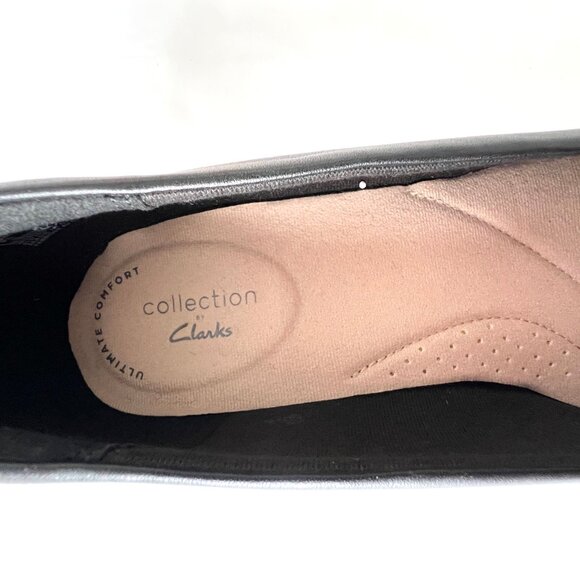 Clarks Collection 'Marilyn Sara' Black Leather Block Heels, Cap Toe, Size 9 EC! - Picture 5 of 13